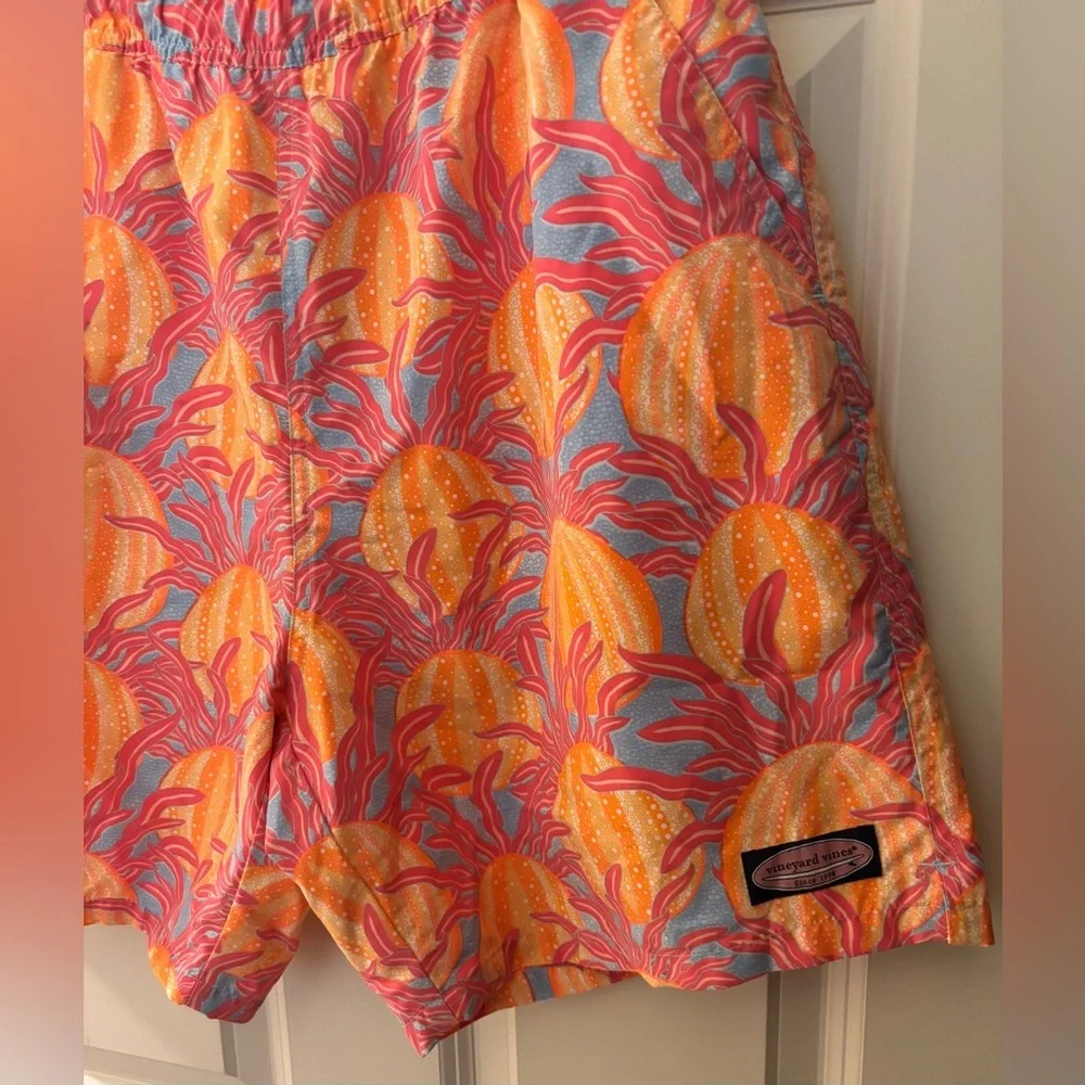Vineyard Vines Men’s Swim Trunks in Neon Print, Size M